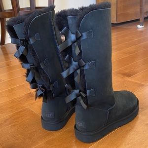 Black Uggs with Bow Detail